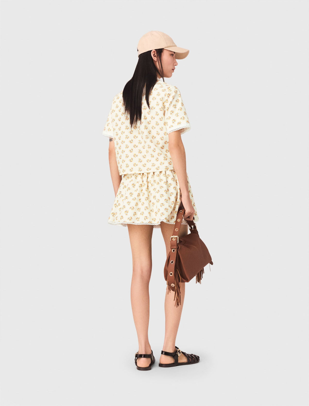 Patterned shirt with croquet trim | Maje