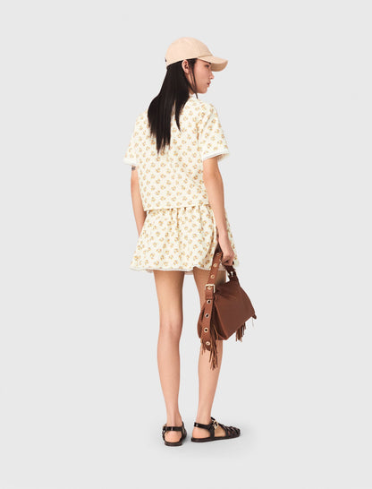 Patterned shirt with croquet trim | Maje
