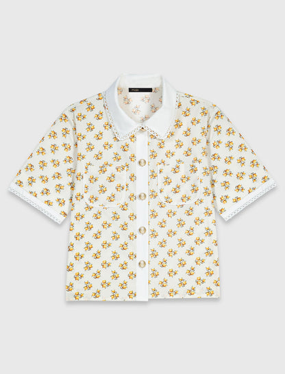 Patterned shirt with croquet trim | Maje