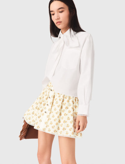 Printed skirt with rickrack trim | Maje