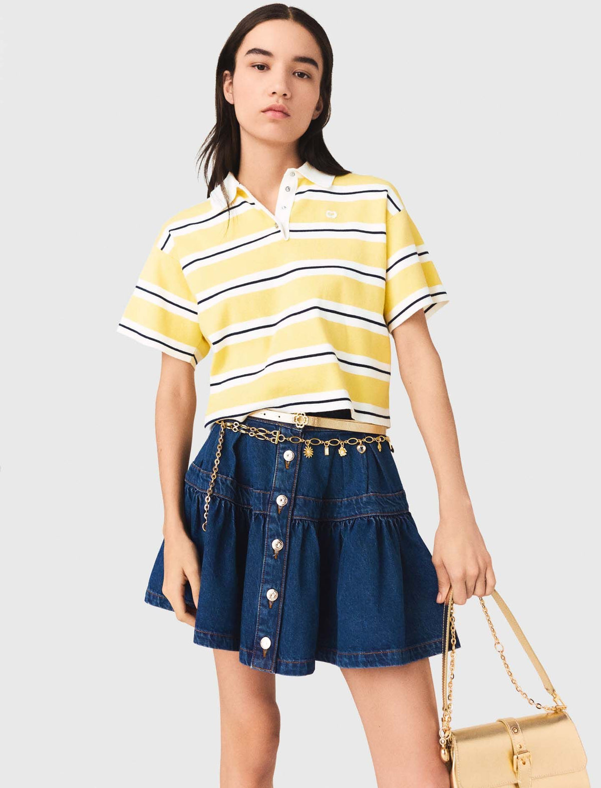 Striped short-sleeve polo | Maje