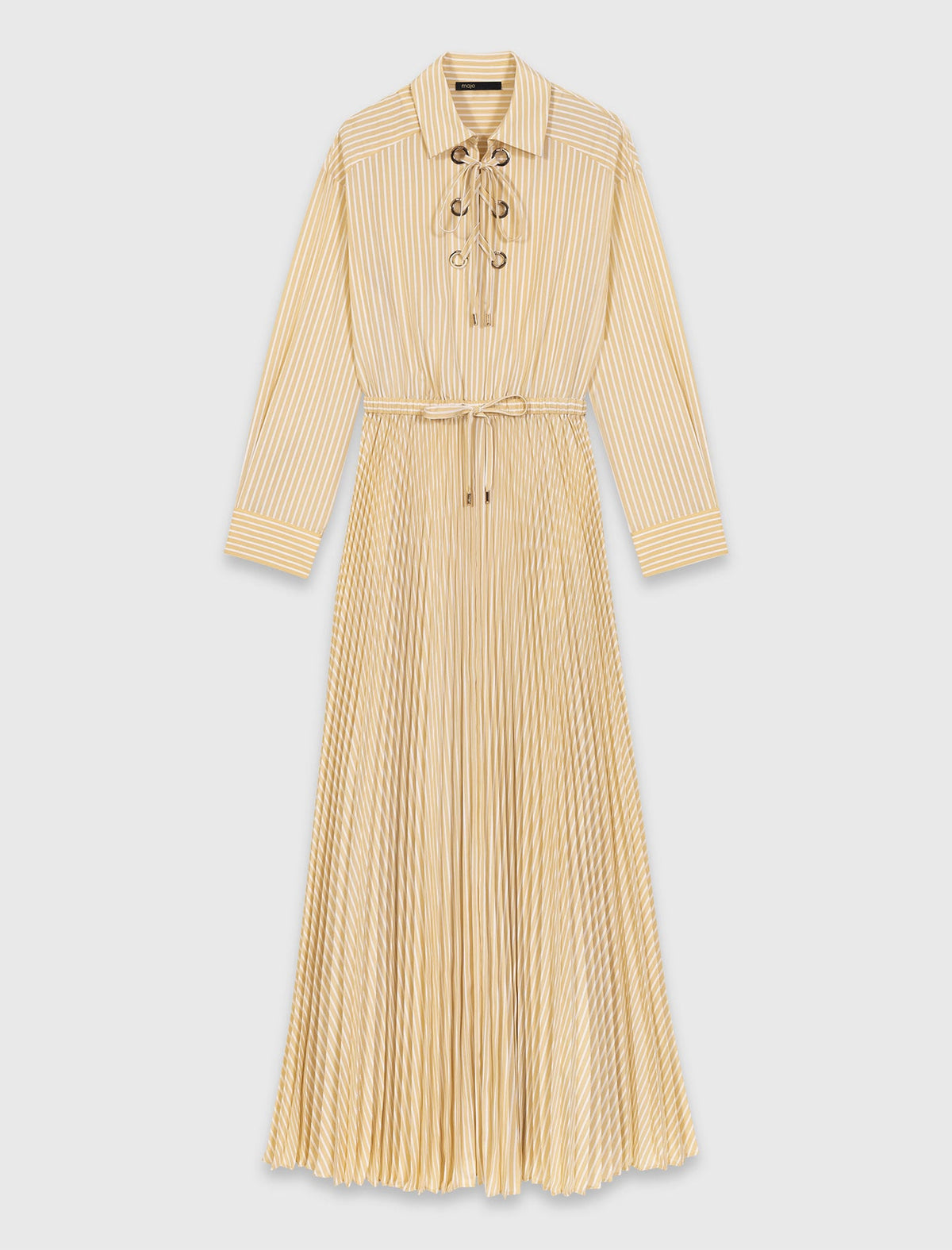 Eyelet pleated maxi dress | Maje