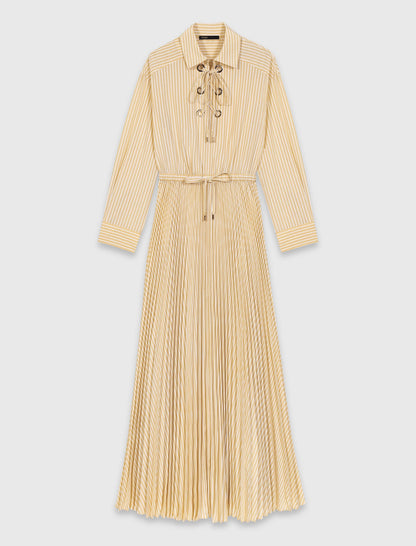 Eyelet pleated maxi dress | Maje