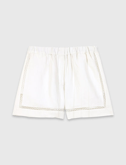 Embroidered linen blend shorts | Maje