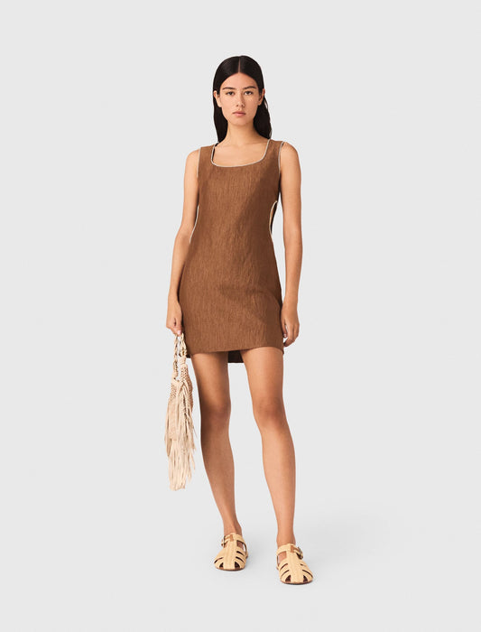 Short linen-blend dress | Maje