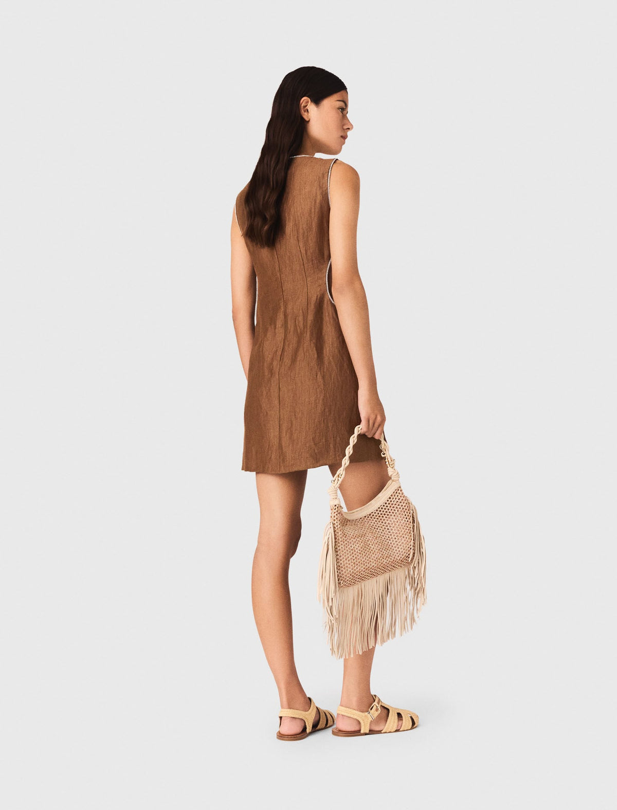 Short linen-blend dress | Maje