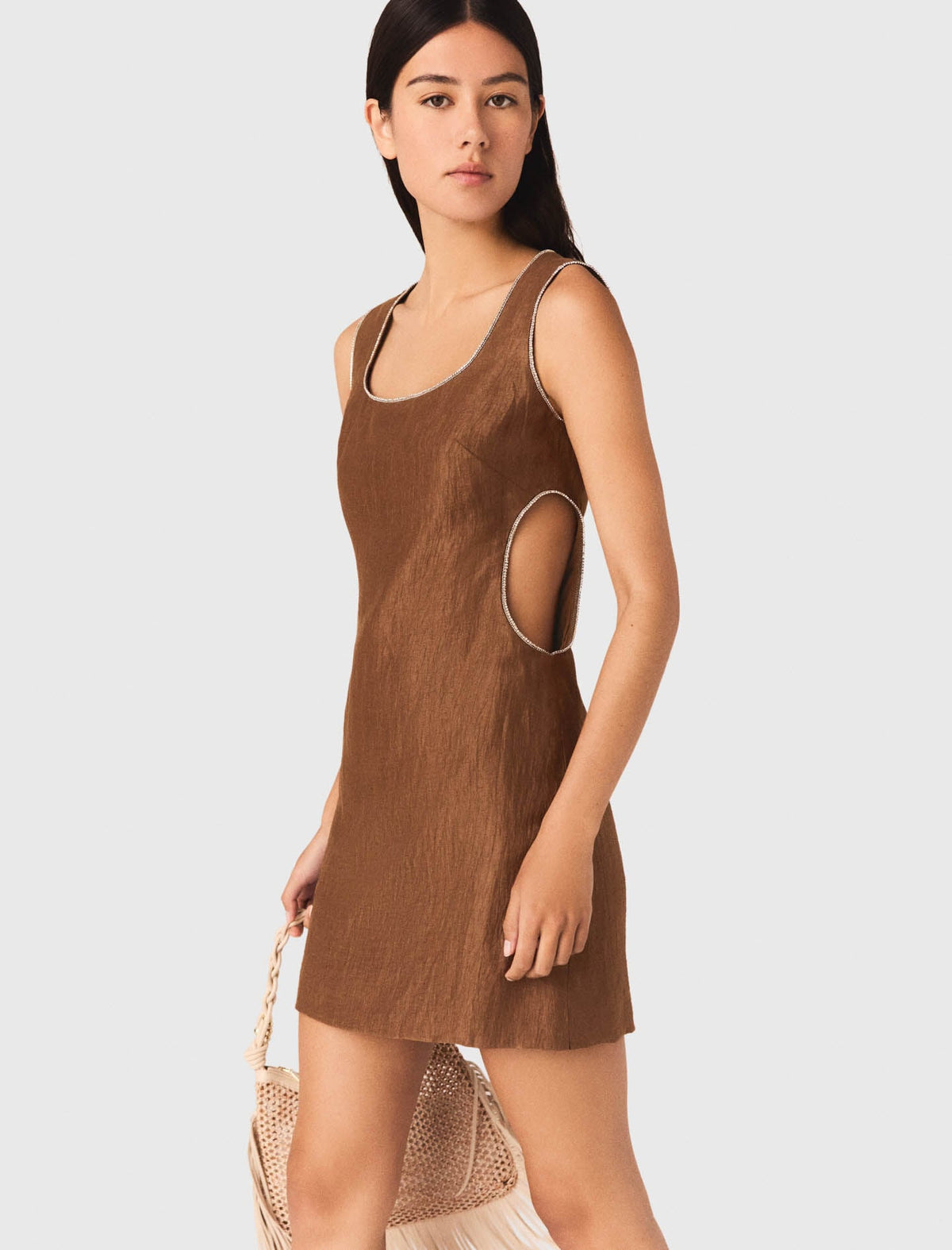 Short linen-blend dress | Maje