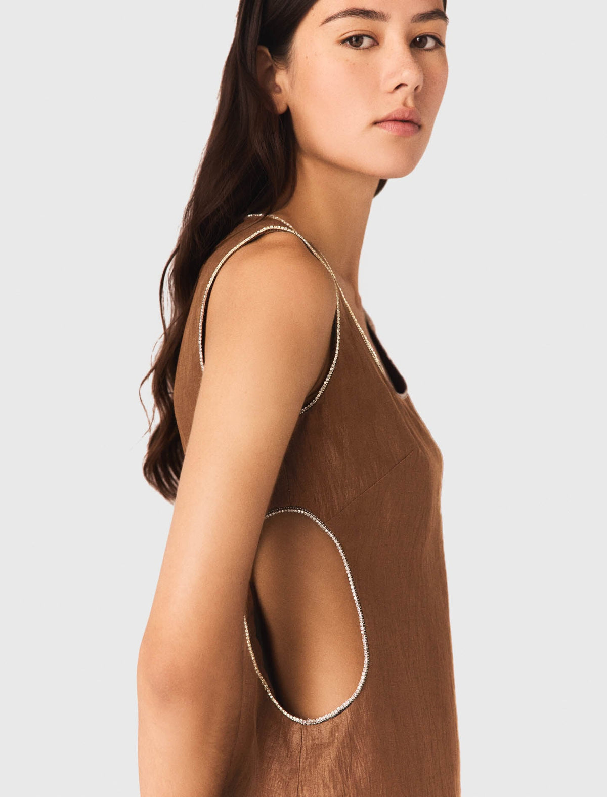 Short linen-blend dress | Maje