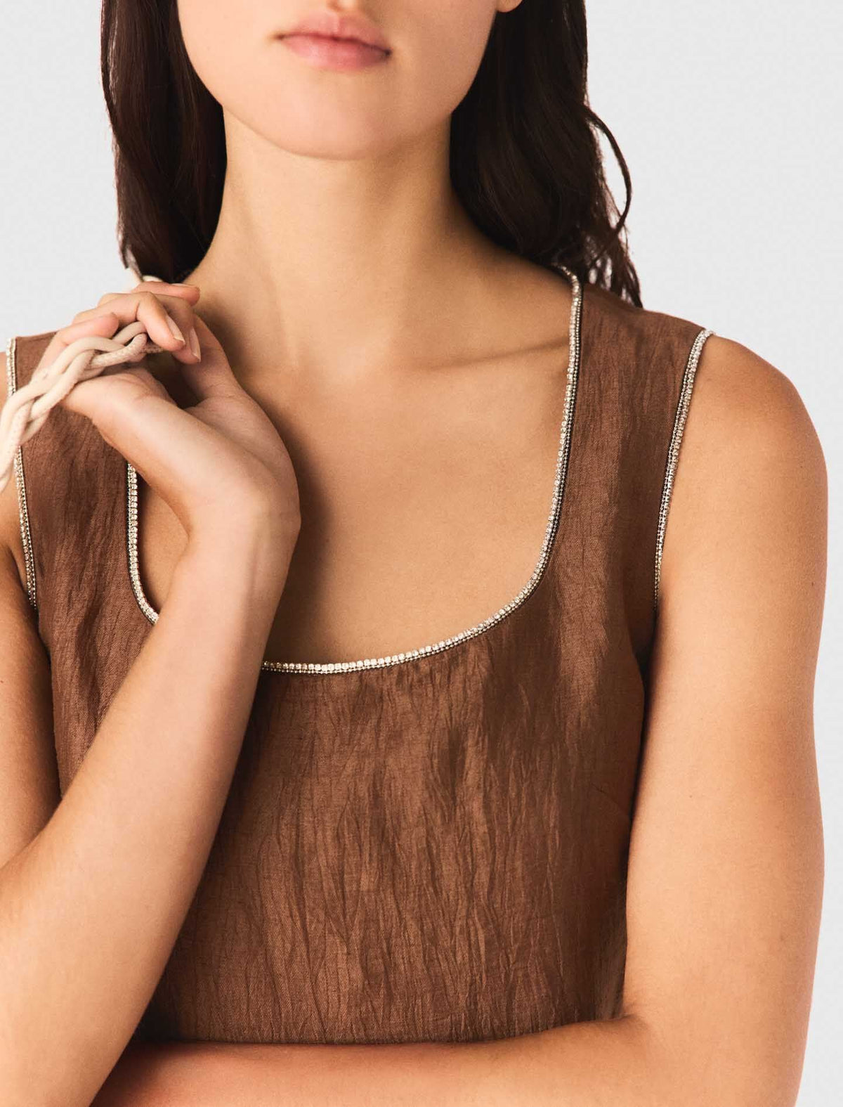 Short linen-blend dress | Maje