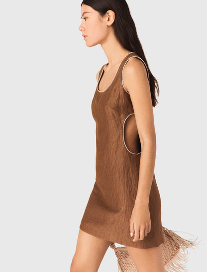 Short linen-blend dress | Maje