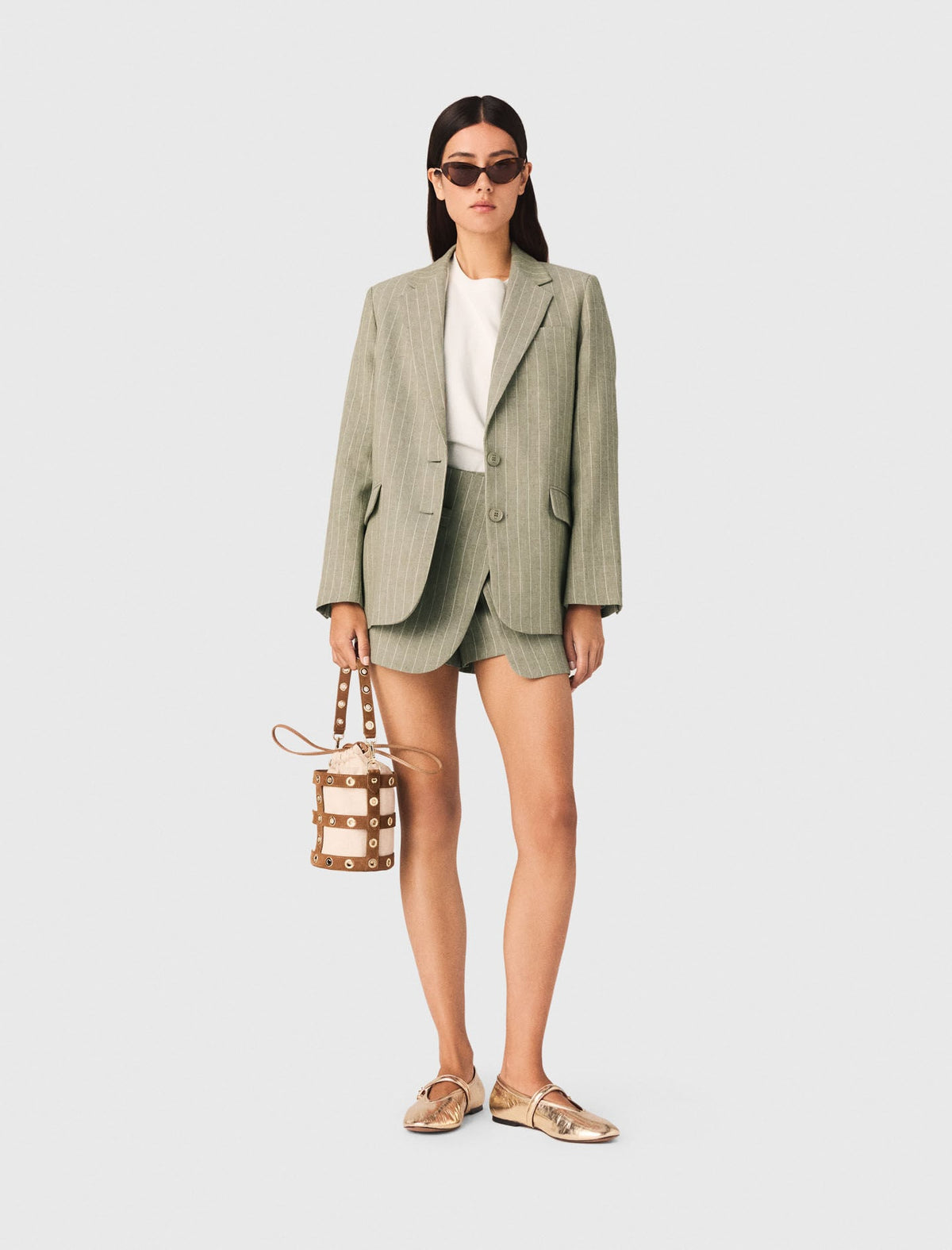 Linen blend suit jacket | Maje