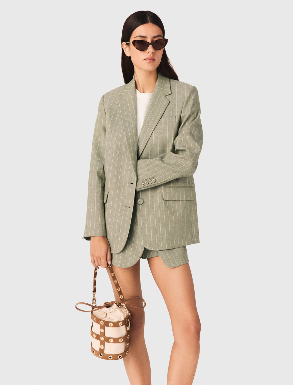 Linen blend suit jacket | Maje