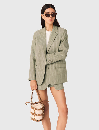 Linen blend suit jacket | Maje