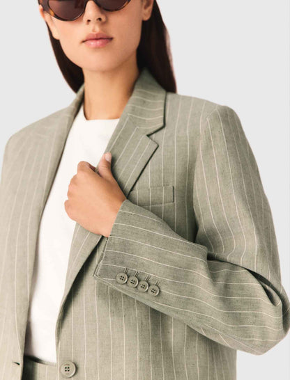 Linen blend suit jacket | Maje