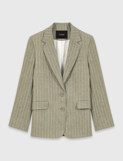 Linen blend suit jacket | Maje