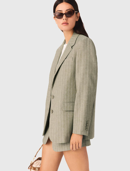 Linen blend suit jacket | Maje