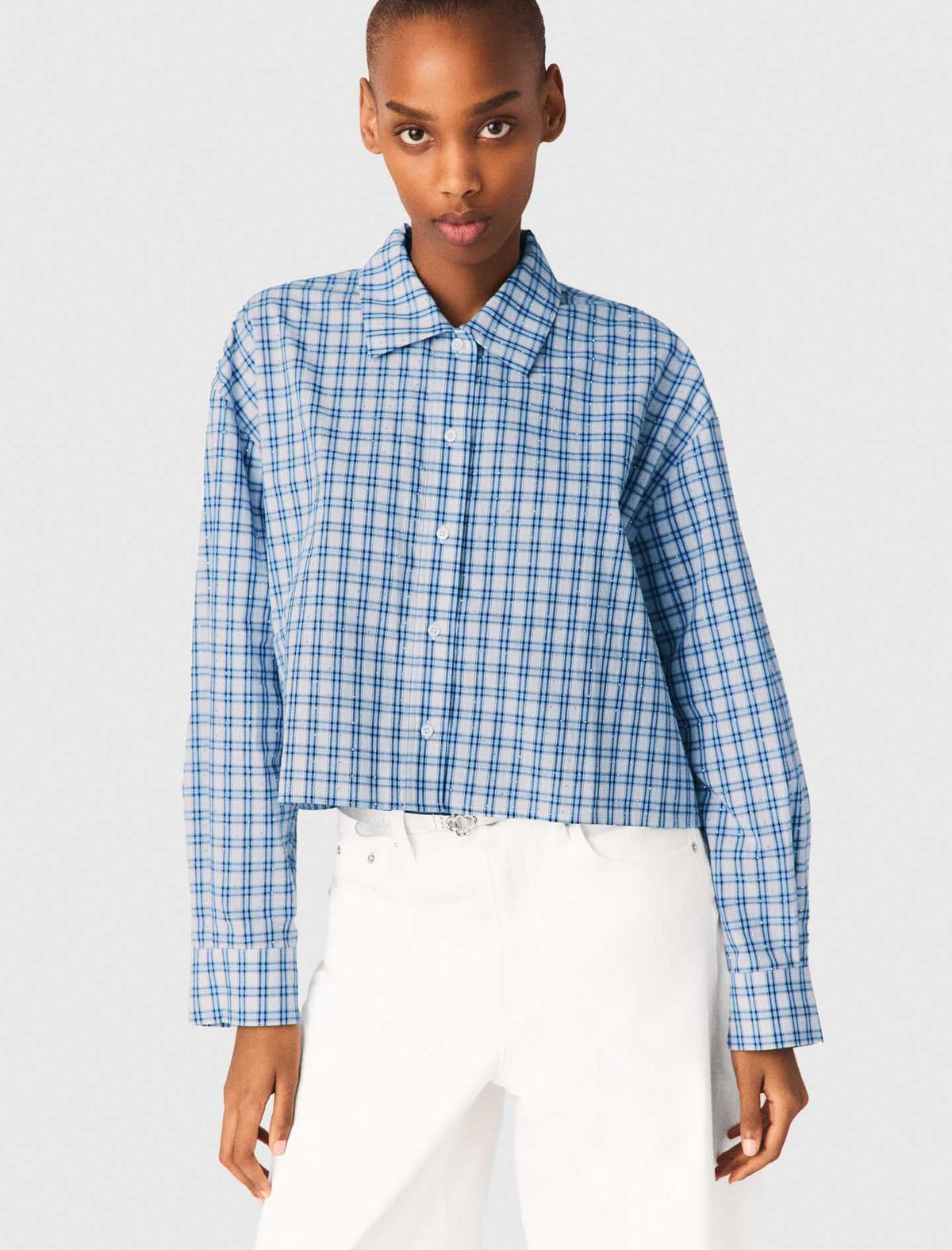 Rhinestone shirt with removable tie | Maje
