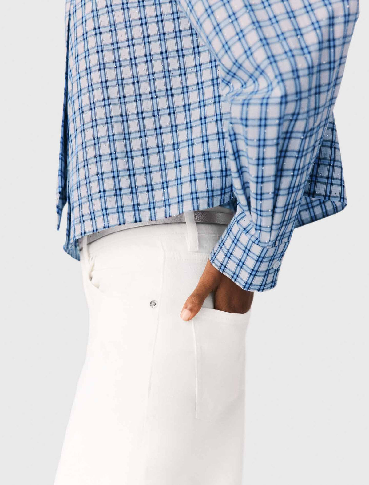 Rhinestone shirt with removable tie | Maje