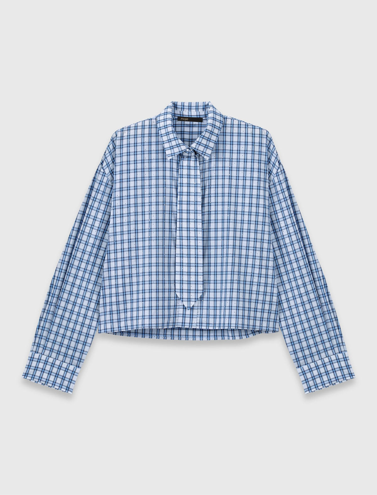 Rhinestone shirt with removable tie | Maje