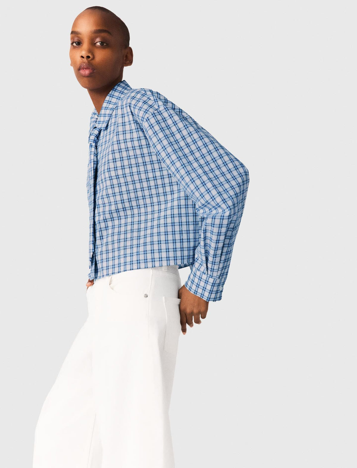 Rhinestone shirt with removable tie | Maje