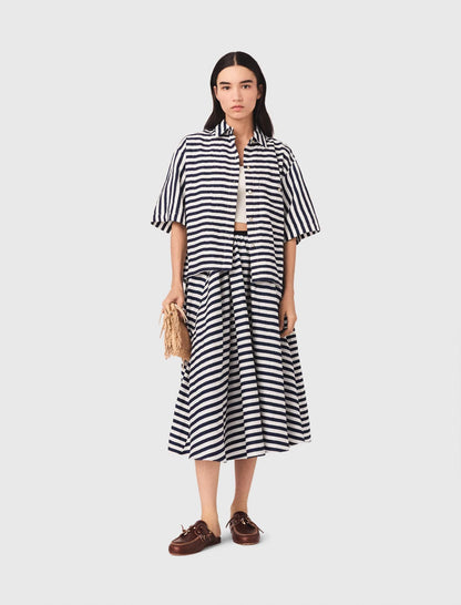 Linen-blend midi skirt | Maje