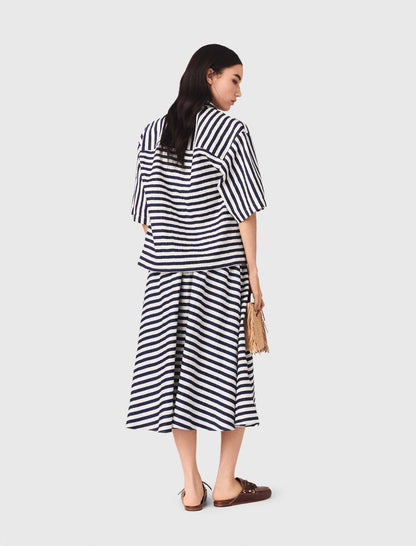 Linen-blend midi skirt | Maje