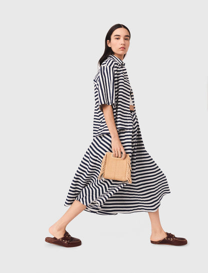 Linen-blend midi skirt | Maje