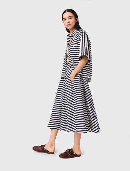 Linen-blend midi skirt | Maje