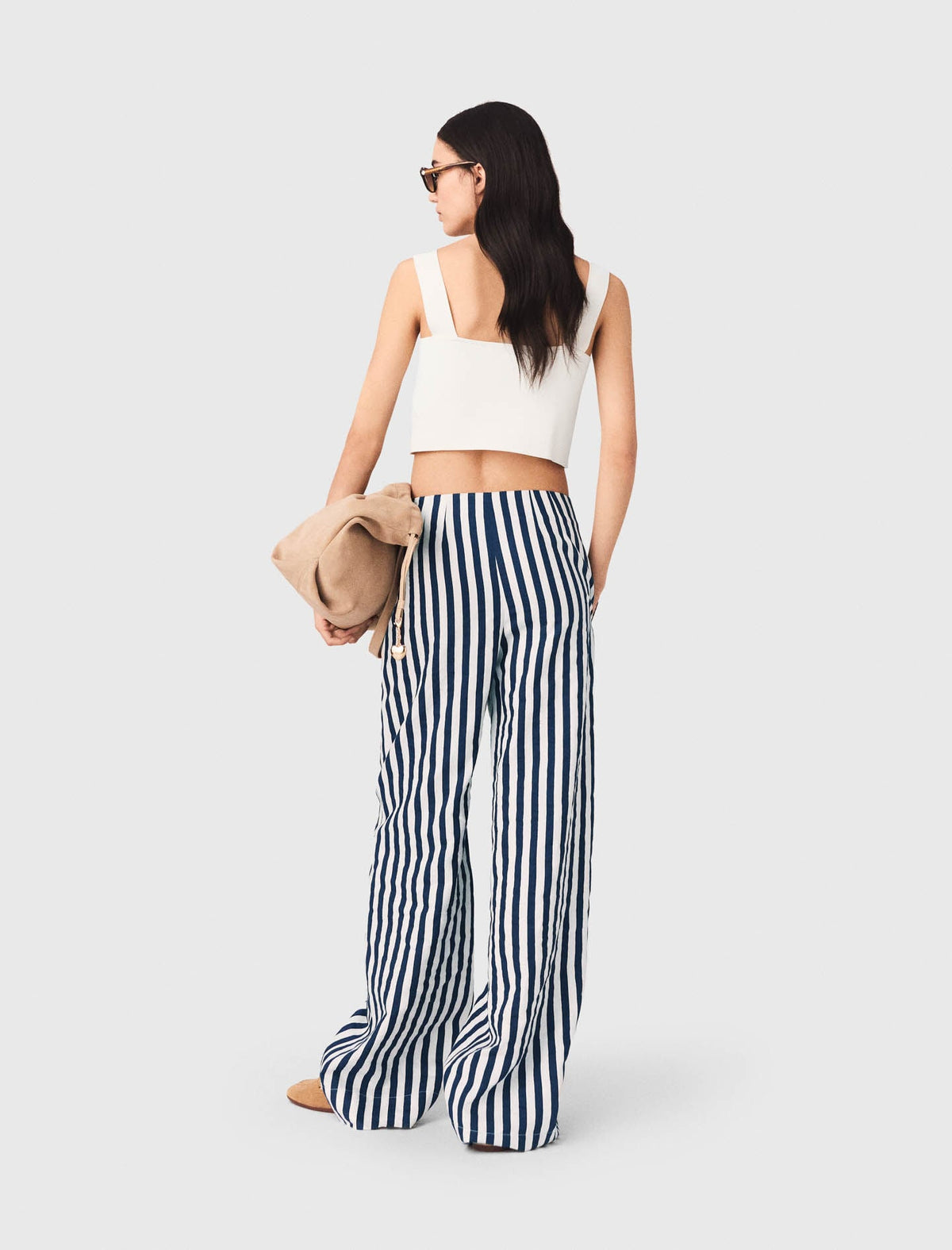 Linen blend sailor trousers | Maje