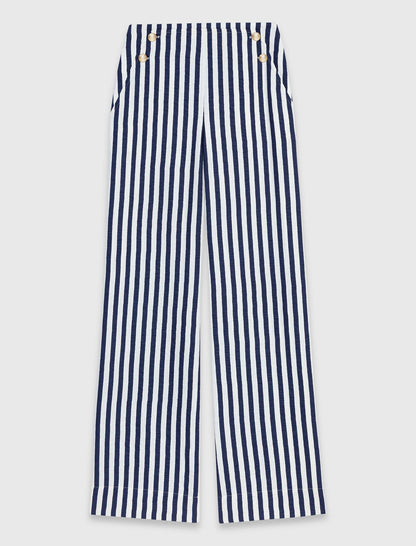 Linen blend sailor trousers | Maje