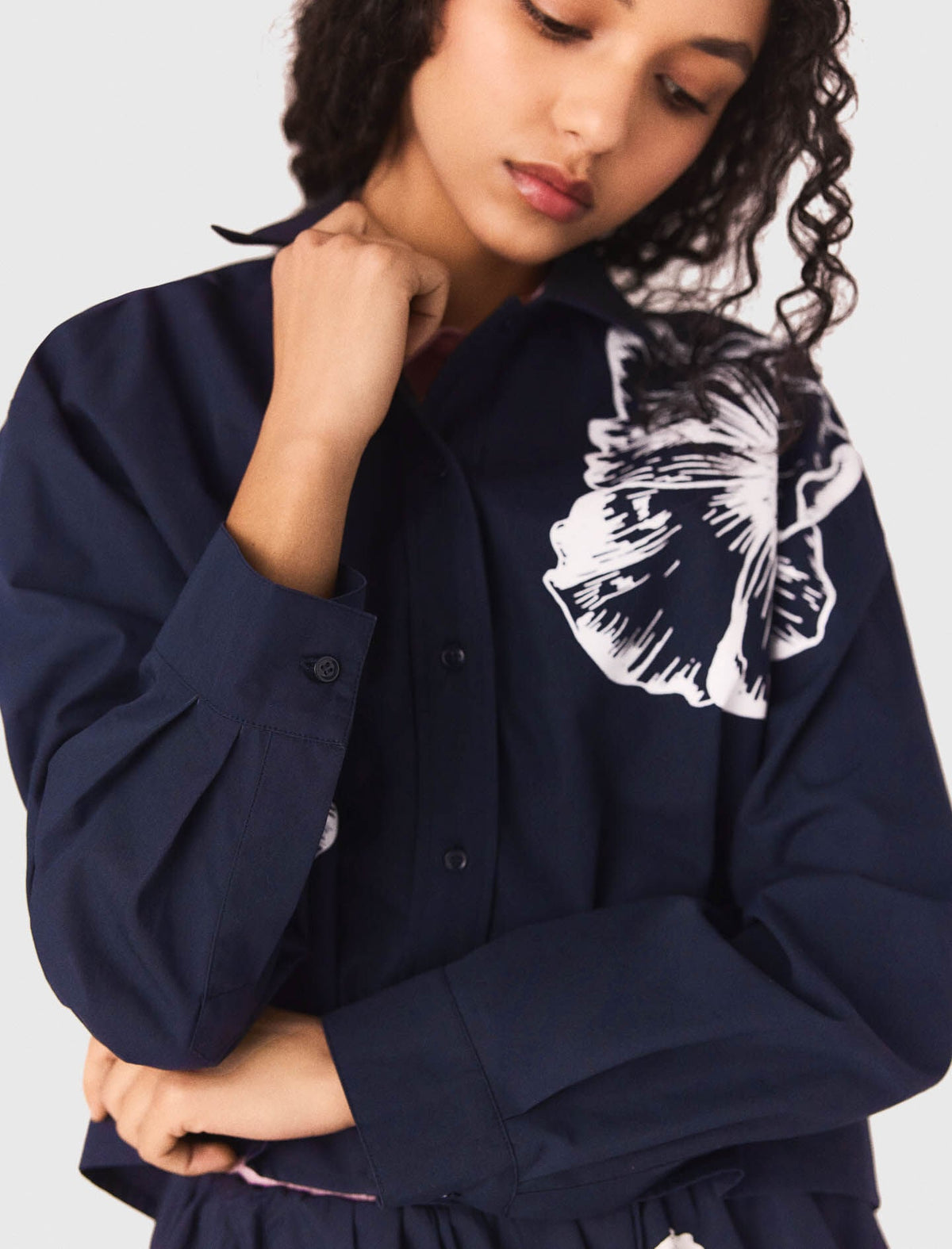 Cropped cotton shirt | Maje