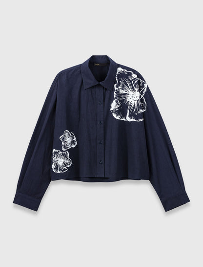 Cropped cotton shirt | Maje