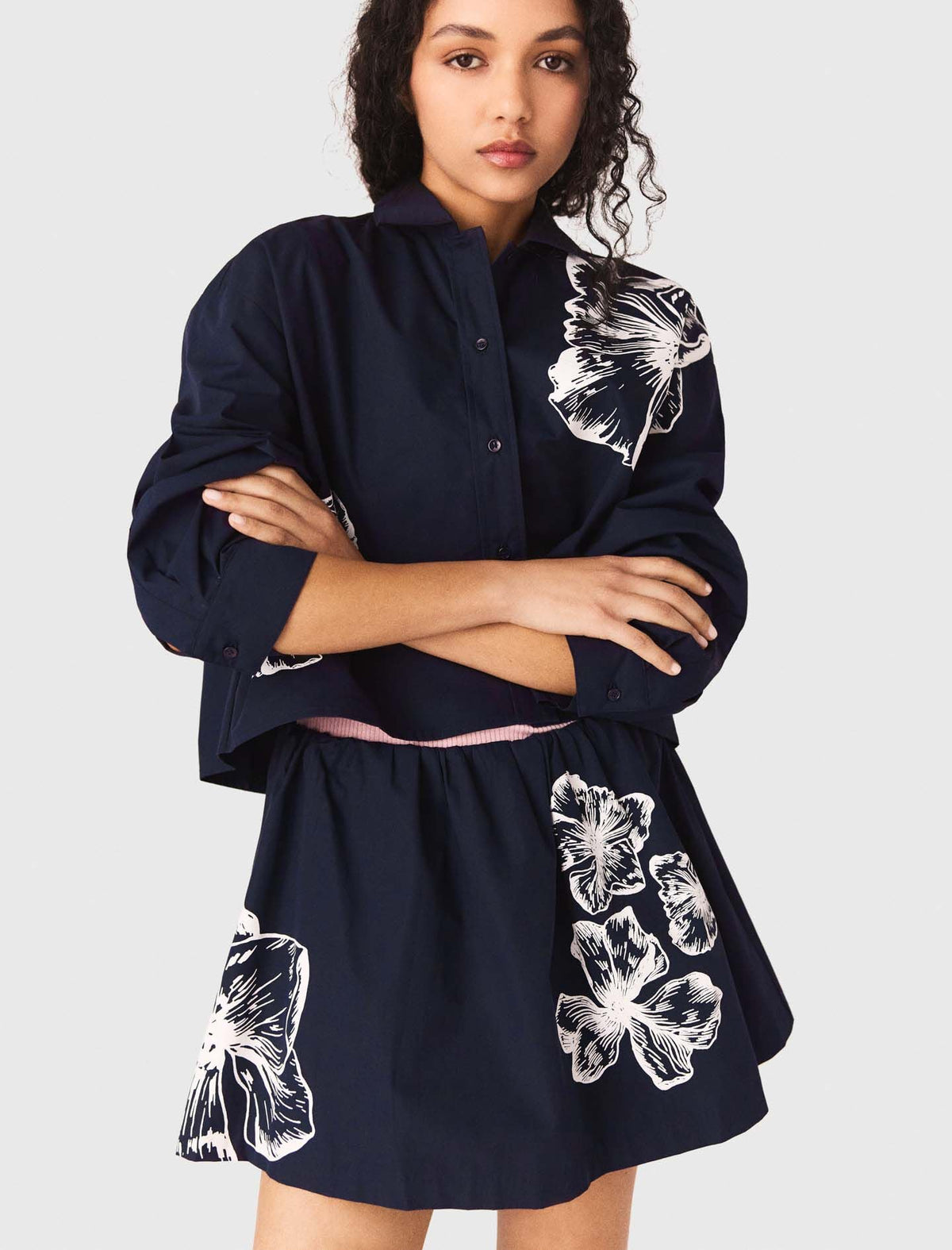 Cropped cotton shirt | Maje