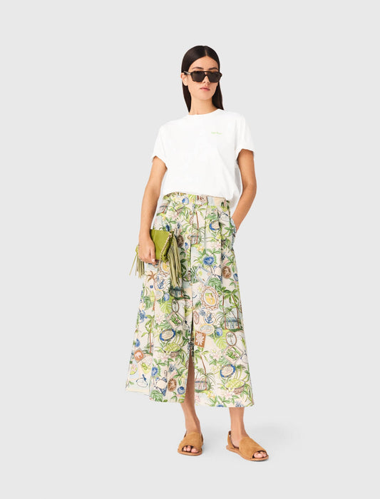 Printed maxi skirt with shorts | Maje