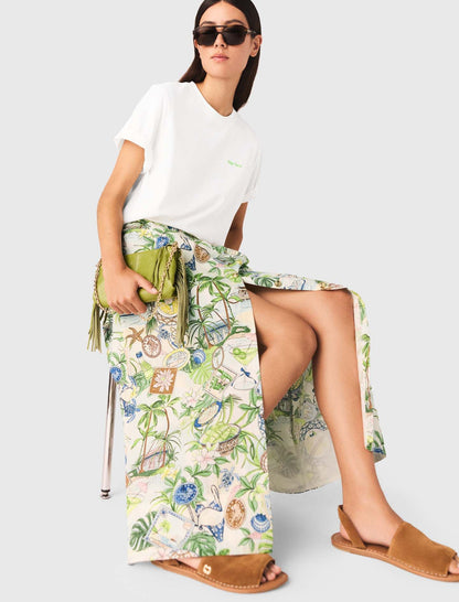 Printed maxi skirt with shorts | Maje