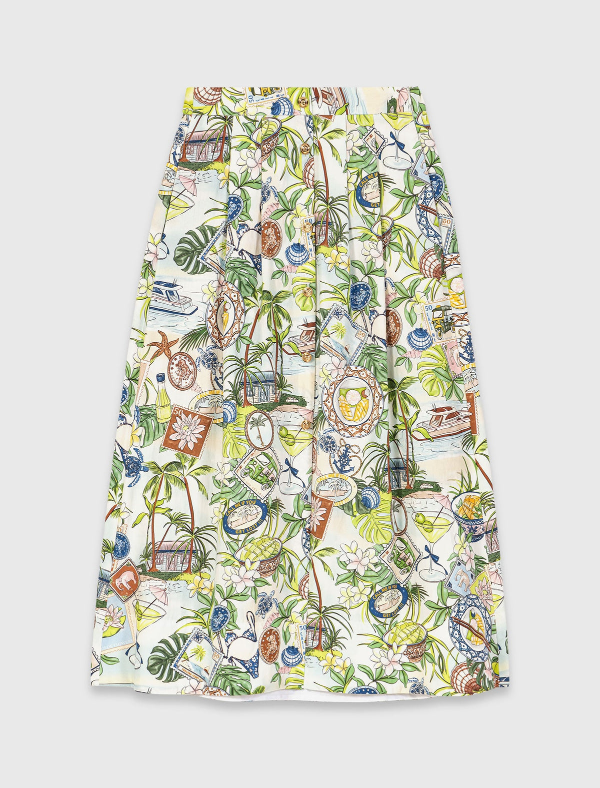 Printed maxi skirt with shorts | Maje