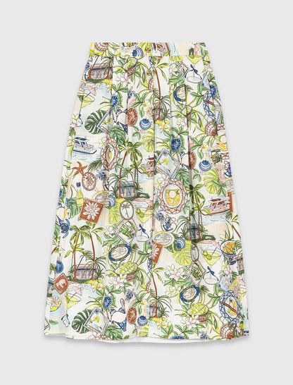 Printed maxi skirt with shorts | Maje