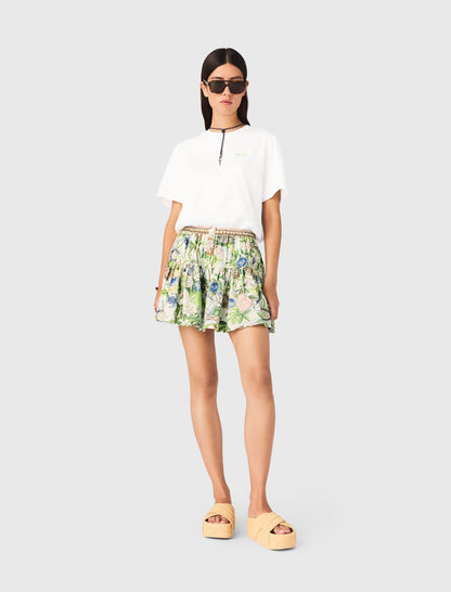 Printed ruffled skirt | Maje