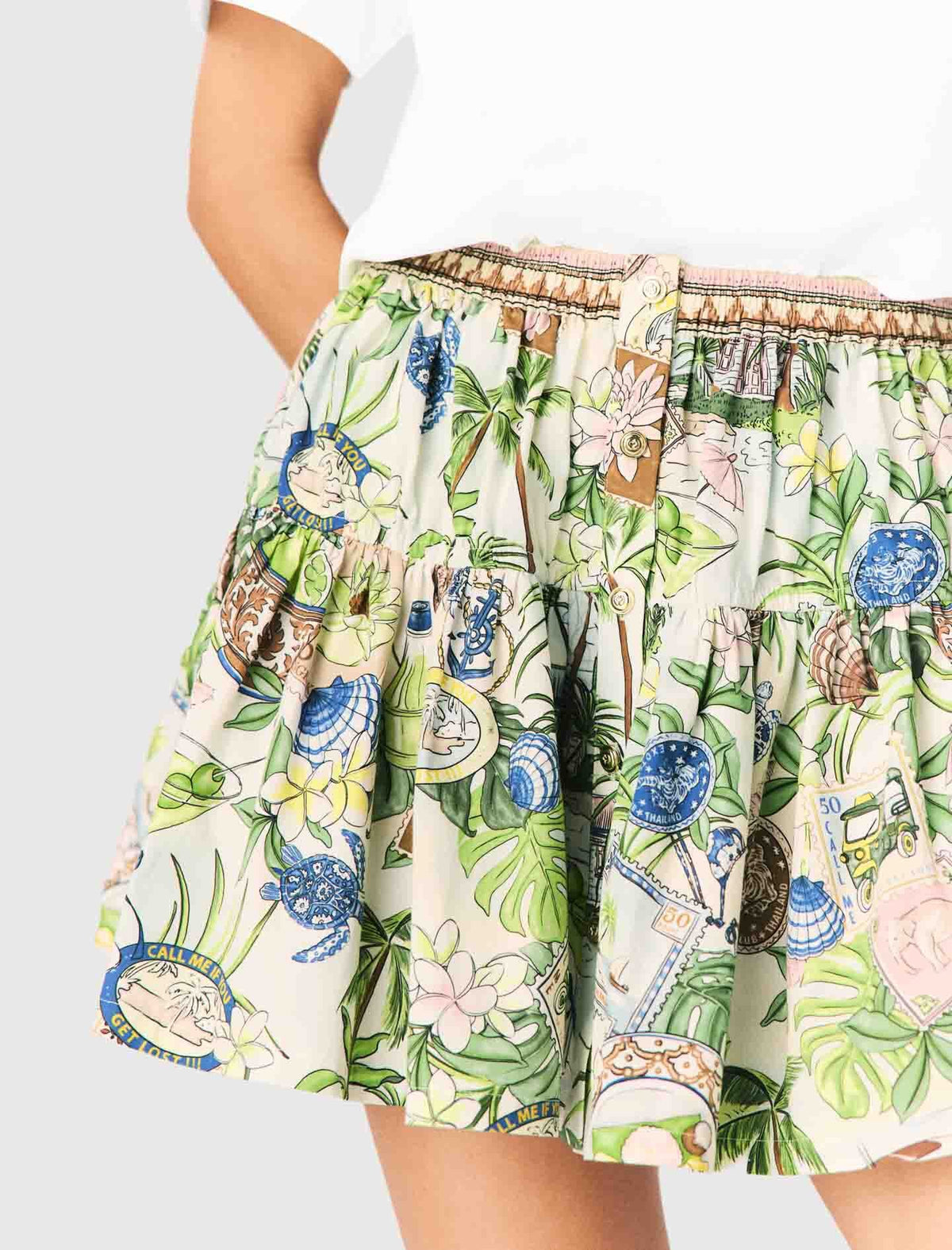 Printed ruffled skirt | Maje