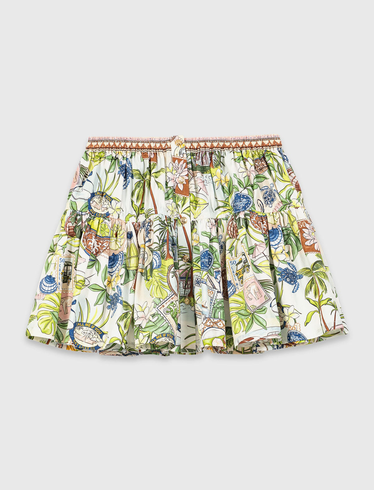 Printed ruffled skirt | Maje