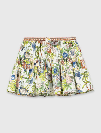 Printed ruffled skirt | Maje