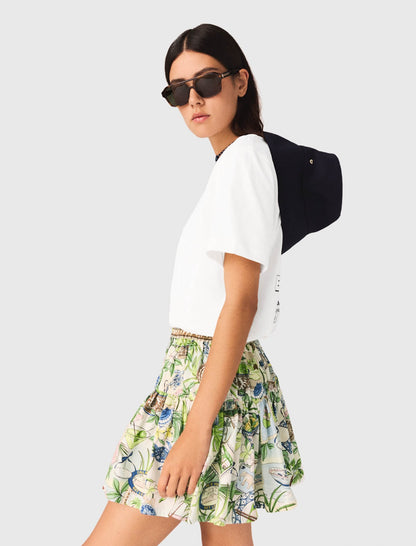 Printed ruffled skirt | Maje