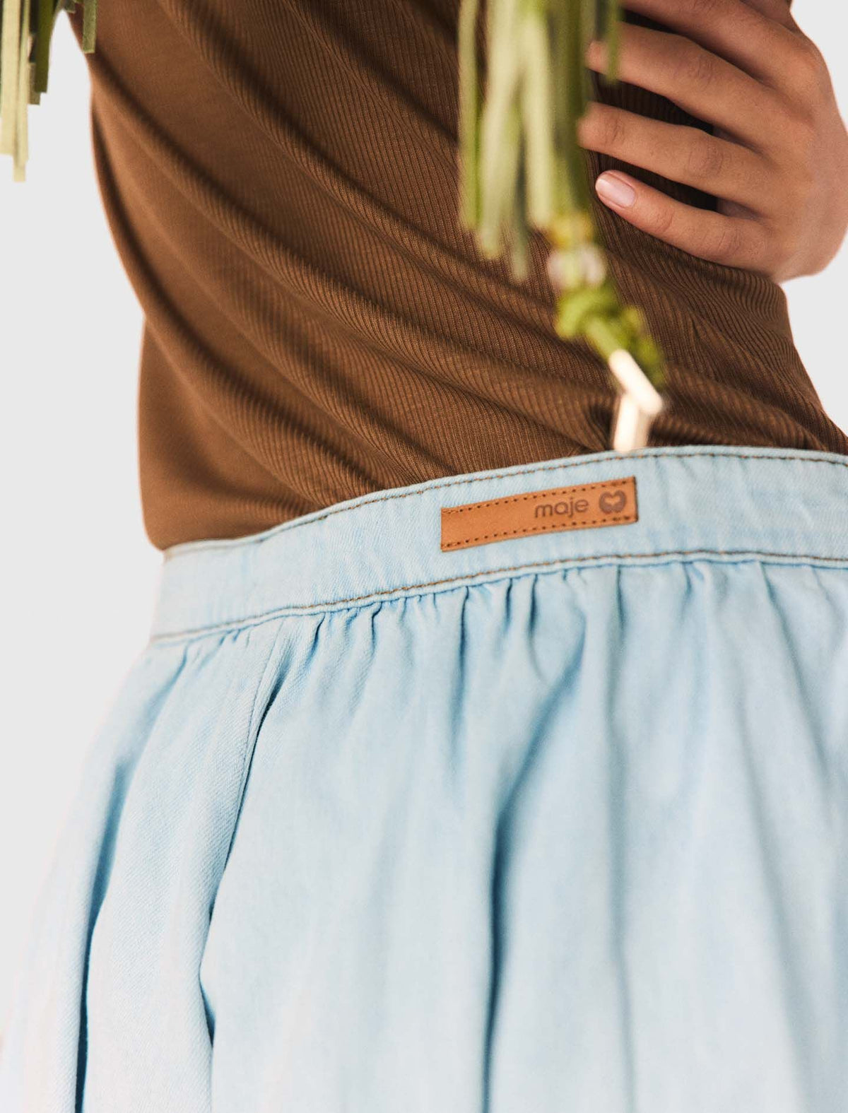 Chambray balloon skort | Maje
