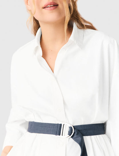 Shirt dress with contrast belt | Maje