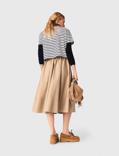 Striped rhinestone flower T-shirt | Maje