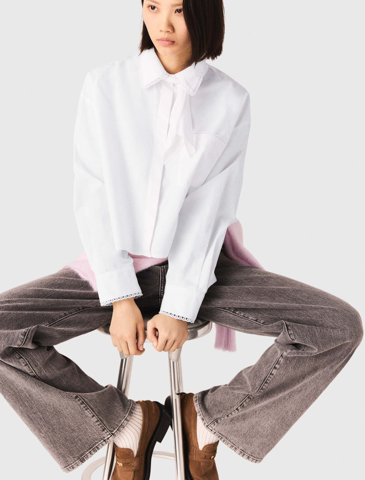 Crochet collar shirt | Maje