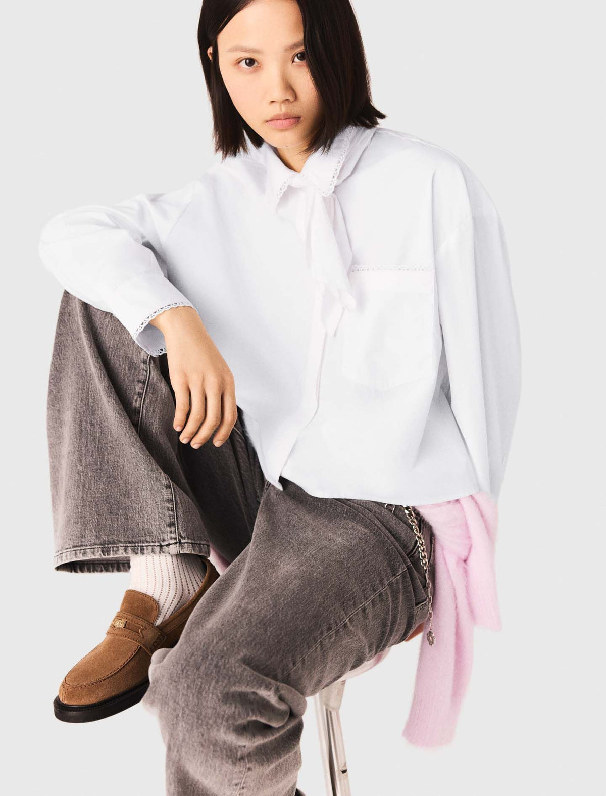Crochet collar shirt | Maje