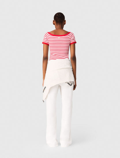 Striped knit top with boat neck | Maje