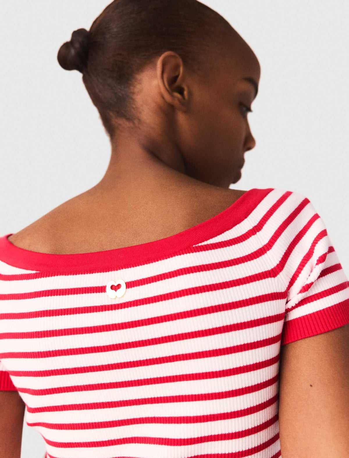 Striped knit top with boat neck | Maje