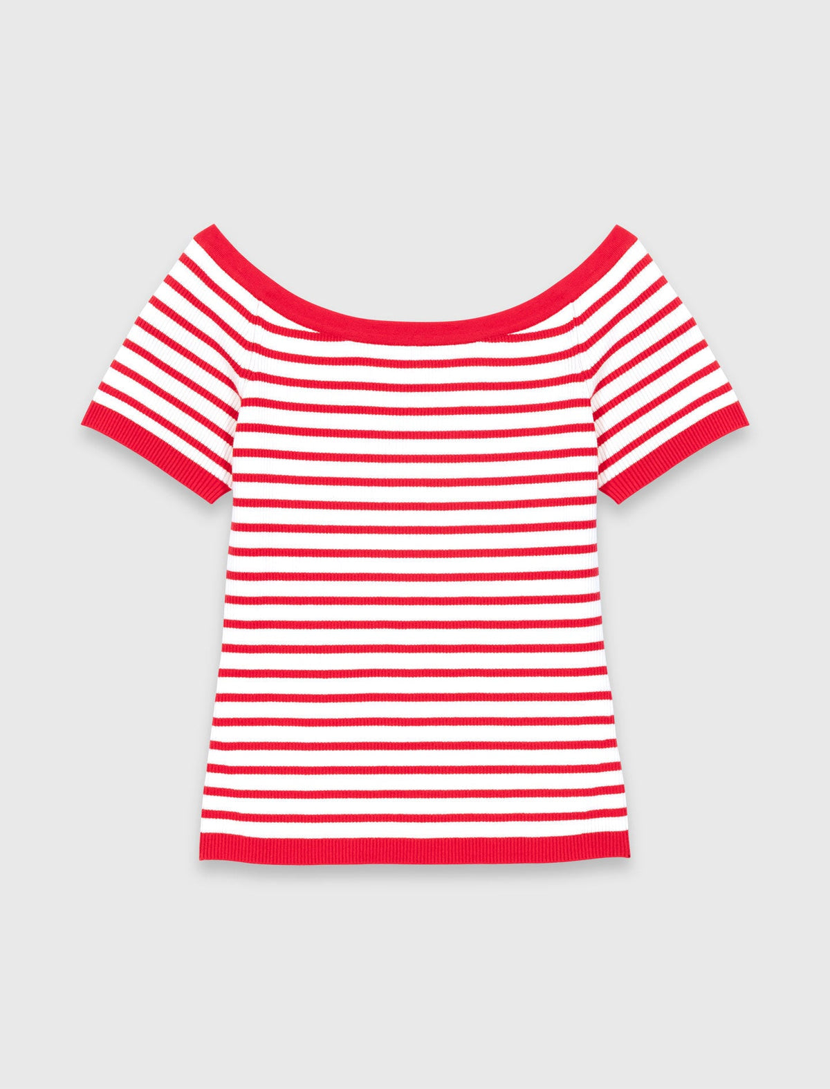 Striped knit top with boat neck | Maje